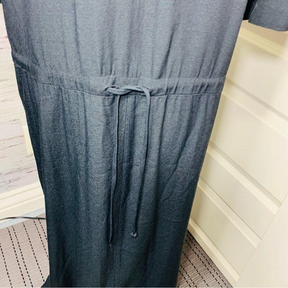 KATHRYN Deene Black White Embroidery Maxi Dress Short Sleeves Drawstring Sz 22 - Picture 9 of 14